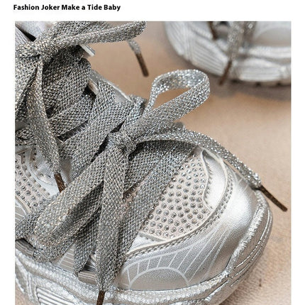 Kids Sneakers Casual Girls Sports Faux Leather Soft Soled Sneakers