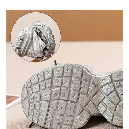 Kids Sneakers Casual Girls Sports Faux Leather Soft Soled Sneakers