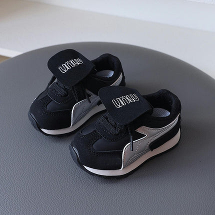 Girls Toddler Sneakers Non Slip Soft Bottom Faux Leather Fashion Walking Shoes