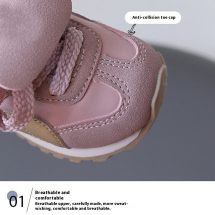 Girls Toddler Sneakers Non Slip Soft Bottom Faux Leather Fashion Walking Shoes