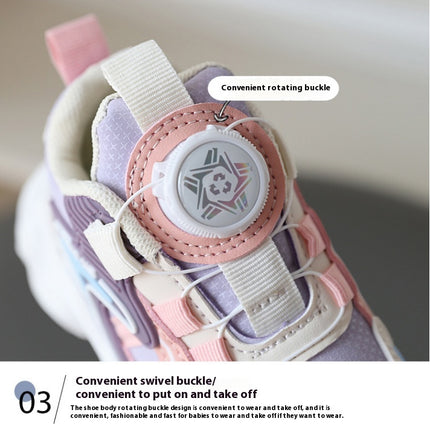Toddler Girls Running Lightweight Athletic Shoes Faux Leather Walking Shoes