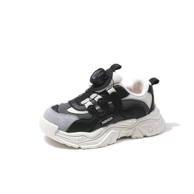 Kids Boy Fashion Faux Leather Walking Sneakers For Sport Running