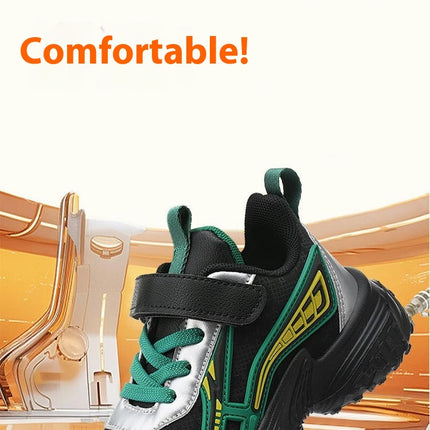 Kids Athletic Shoes Boys Running Lightweight Faux Leather Sneakers