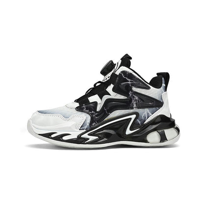 Boys Outdoor Basketball Sneakers Anti Slip Faux Leather Sneakers
