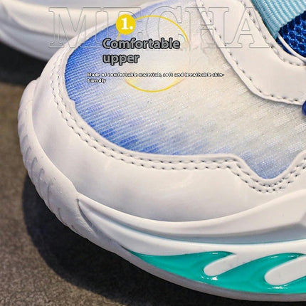 Boys Outdoor Basketball Sneakers Anti Slip Faux Leather Sneakers