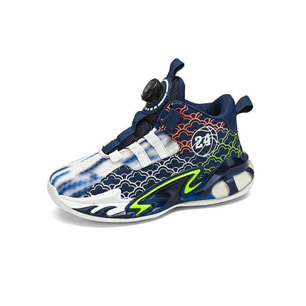 Boys Basketball Shoes Kids High Top Running Faux Leather Sneakers