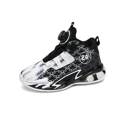 Boys Basketball Shoes Kids High Top Running Faux Leather Sneakers