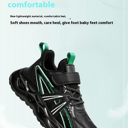Boys Lightweight Faux Leather Running Tennis Athletic Kids Sneakers