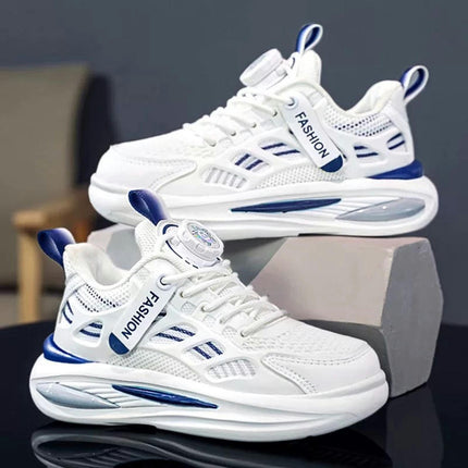 Kids Boys Breathable Walking Faux Leather Lightweight Sneakers