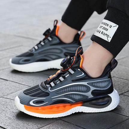 Boys Fashion Faux Leather Lightweight Cool Basketball Sneakers
