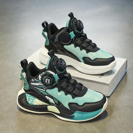 Kids Boy High Top Sneakers Lightweight Faux Leather Sneakers