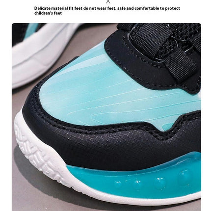 Kids Boy High Top Sneakers Lightweight Faux Leather Sneakers