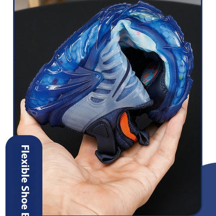 Little Boys Faux Leather Kids Fashion Non Slip Basketball Sneakers