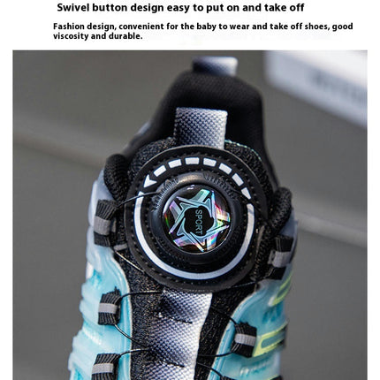 Little Boys Running Sneakers Kids Faux Leather Mesh Sneakers