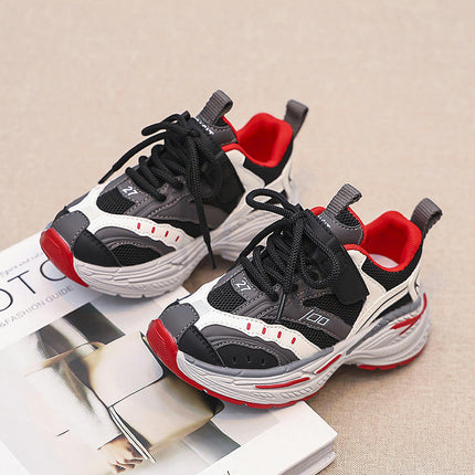 Kids Faux Leather Sneakers Little Boys Running Outdoor Sneaker