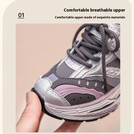 Kids Faux Leather Sneakers Little Boys Running Outdoor Sneaker