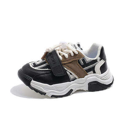 Kids Boy Fashion Casual Faux Leather Sneakers for School Walking