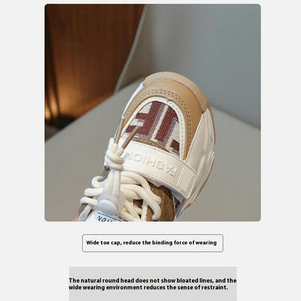 Kids Boy Fashion Casual Faux Leather Sneakers for School Walking