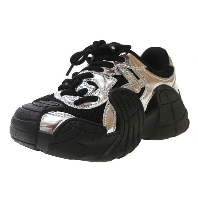 Boys Platform Sneakers Fashion Faux Leather Running Sport Shoes
