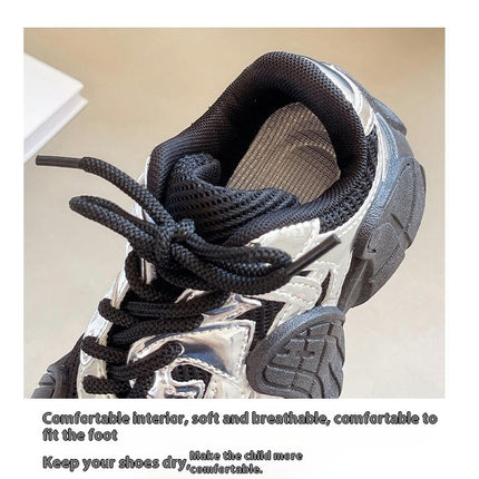 Boys Platform Sneakers Fashion Faux Leather Running Sport Shoes