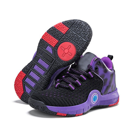 Kids Basketball Sneakers Fashion Faux Leather Sneakers for Boys
