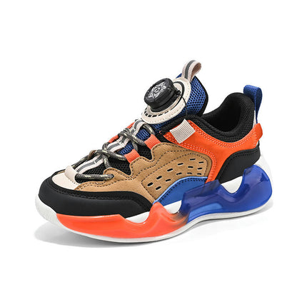 Boys Lightweight Sneakers Athletic Casual Faux Leather Sneakers