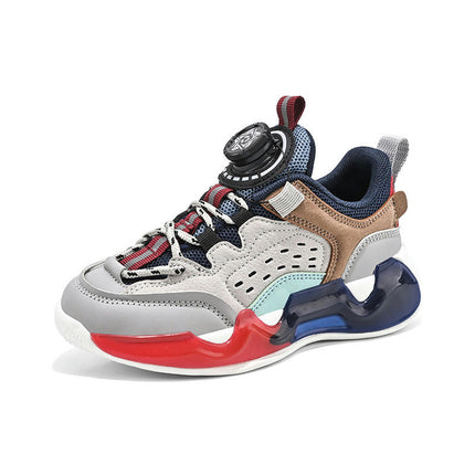 Boys Lightweight Sneakers Athletic Casual Faux Leather Sneakers