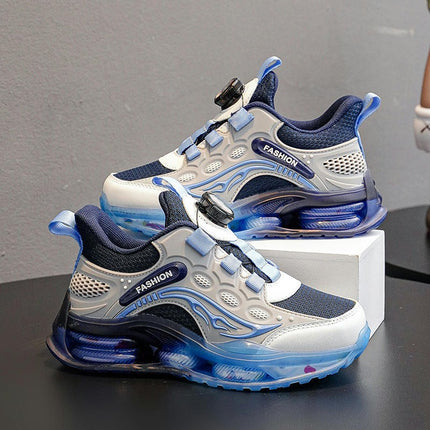 Kids Boys Faux Leather Breathable Tennis Running Casual Sneakers