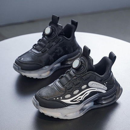 Kids Boys Faux Leather Breathable Tennis Running Casual Sneakers