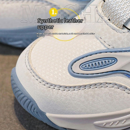 Kids Faux Leather Running Sneakers Lightweight Boys Sneakers