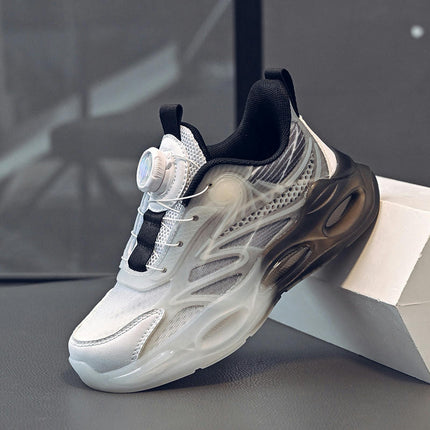 Kids Sneakers Boys Cushion Athletic Running Faux Leather Sneakers