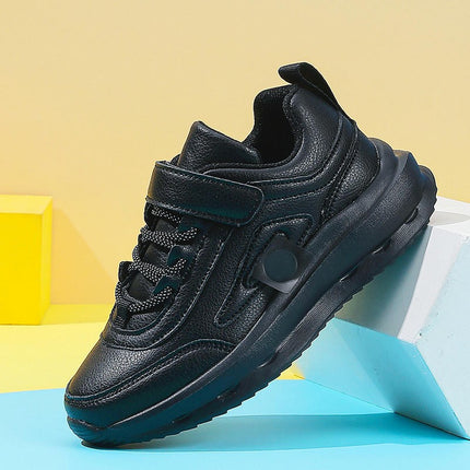 Boys Walking Sneakers Lightweight Breathable Faux Leather Sneakers
