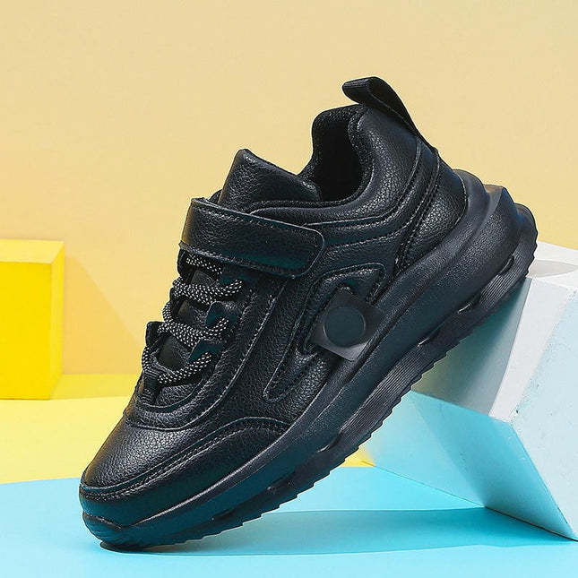Boys Walking Sneakers Lightweight Breathable Faux Leather Sneakers