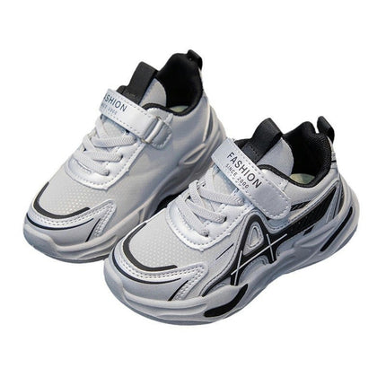 Big Kids Boys Fashion Sneakers Thick Sole Faux Leather Sneakers