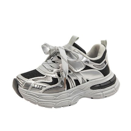 Kids Boys Fashion Sneakers Faux Leather Lightweight Sneakers