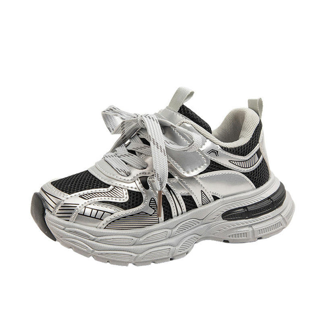 Kids Boys Fashion Sneakers Faux Leather Lightweight Sneakers