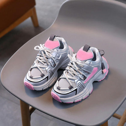 Boys Primary School Students Spring Autumn Faux Leather Sneakers
