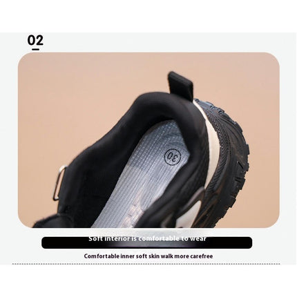 Boys Running Shoes Anti Slip Lightweight Faux Leather Sneakers