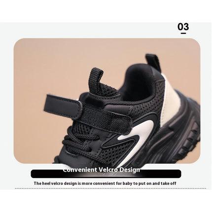 Boys Running Shoes Anti Slip Lightweight Faux Leather Sneakers
