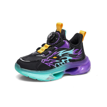 Boys Running Sneakers Anti Slip Faux Leather Lightweight Sneakers