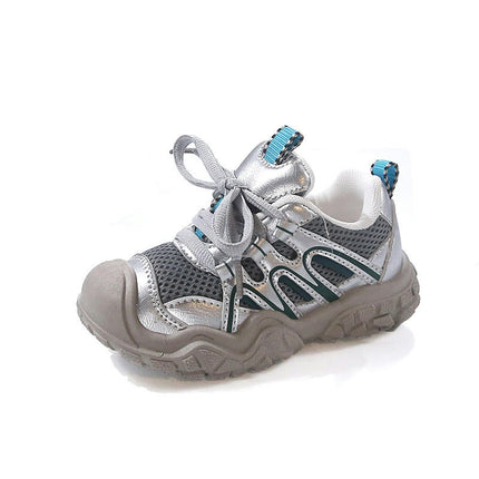 Child Boys Antiskid Sneakers Faux Leather Outdoor Casual Sneakers