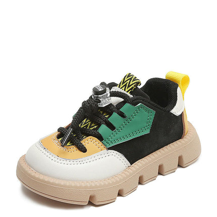 Boys Faux Leather Running Lightweight Sneakers for Little Toddler