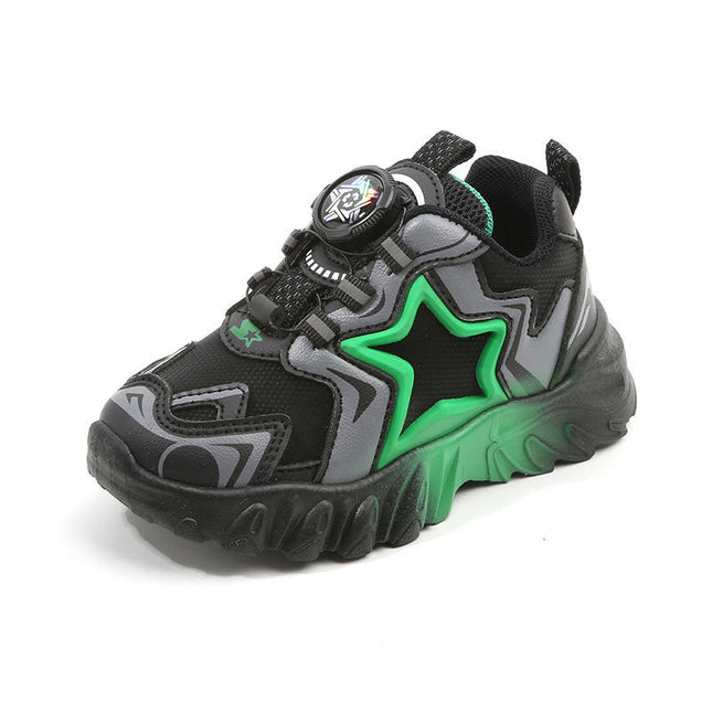 Boys Running Sneakers Faux Leather Non Slip Athletic Sneakers