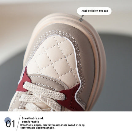 Kid Comfort Casual Faux Leather Fashion Walking Sneaker for Little Boys