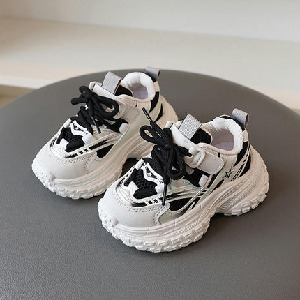 Little Boys Walking Tennis Shoes Casual Faux Leather Fashion Sneakers