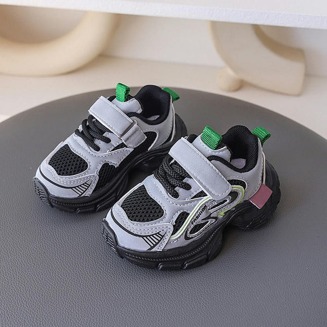 Toddler Athletic Shoes Faux Leather Walking Fashion Sneakers for Boys