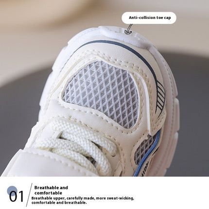 Toddler Athletic Shoes Faux Leather Walking Fashion Sneakers for Boys