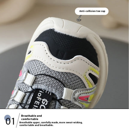Kids Boys Walking Shoes Mesh Faux Leather Outdoor Athletic Sneakers