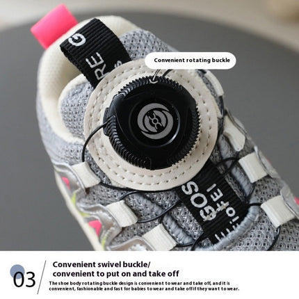 Kids Boys Walking Shoes Mesh Faux Leather Outdoor Athletic Sneakers