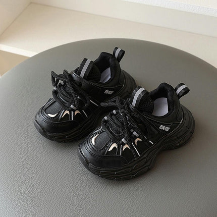 Boys Mesh Sneakers for Kids Non Slip Faux Leather Fashion Running Athletic Shoes